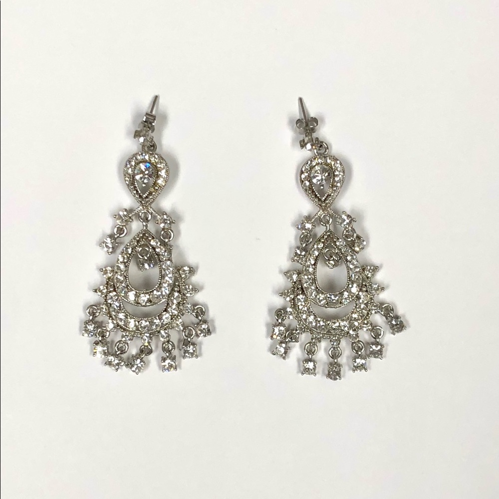 Rhinestone Crystal Post-back Earrings